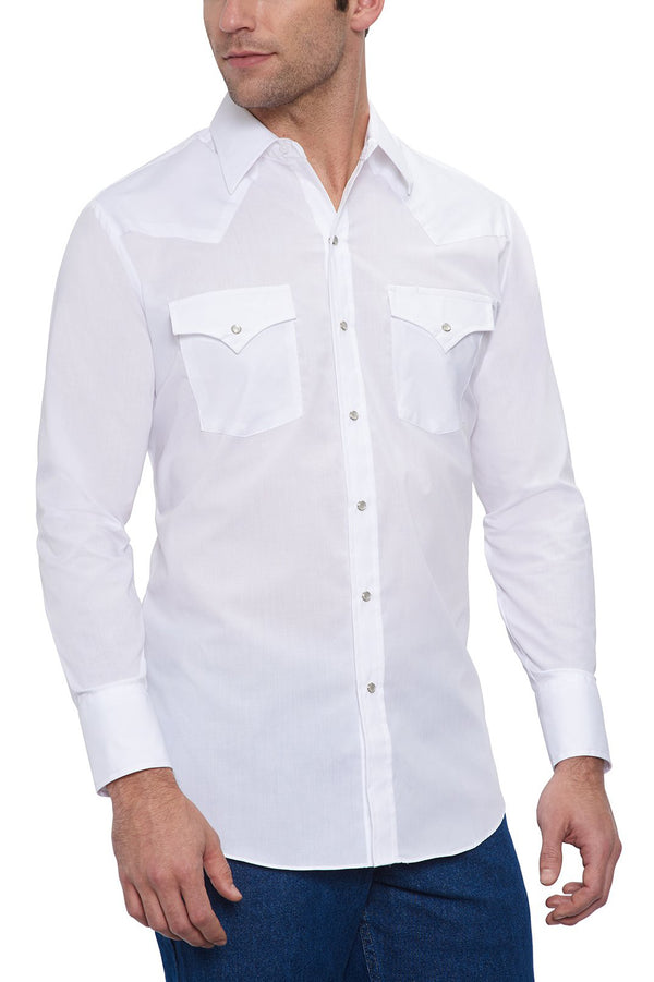 ely Cattleman Men's Ely Cattleman Long Sleeve Solid Western Snap Shirt