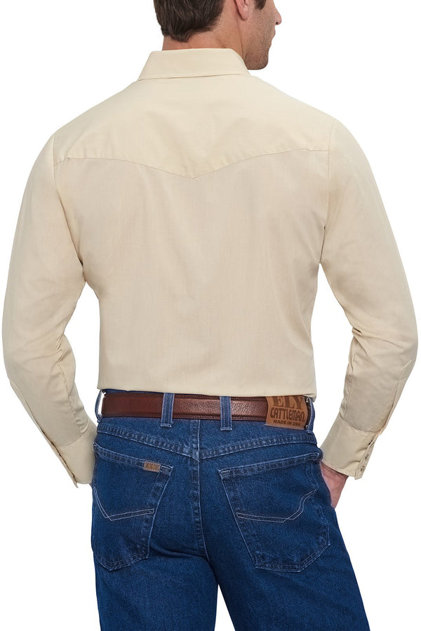 ely Cattleman Men's Ely Cattleman Long Sleeve Solid Western Snap Shirt