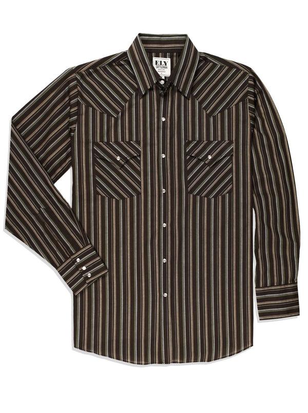 ely cattleman Men's Ely Cattleman Long Sleeve Stripe Western Snap Shirt