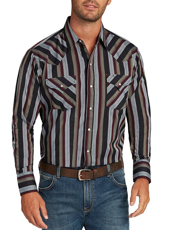Ely Cattleman Men's Ely Cattleman Long Sleeve Stripe Western Snap Shirt