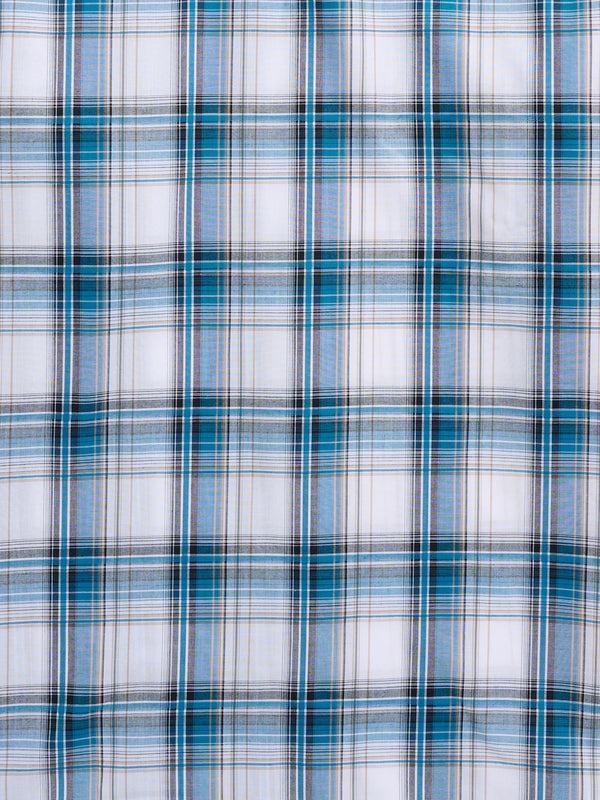 Ely Cattleman Men's Ely Cattleman Long Sleeve Textured Plaid Western Snap Shirt- White & Black