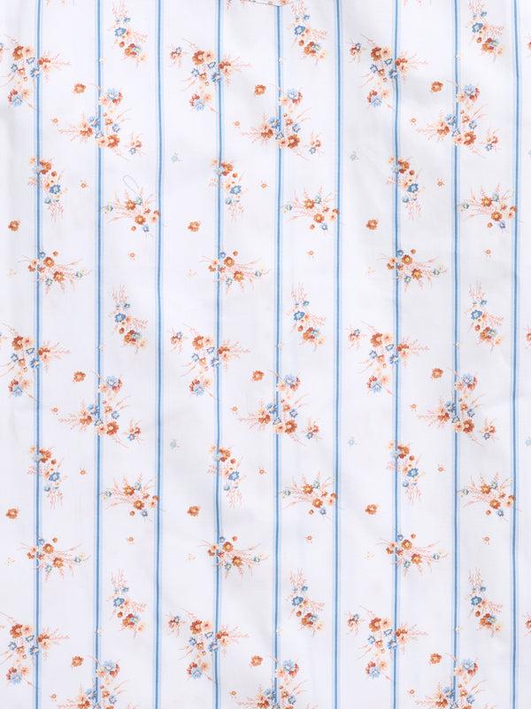 Ely Cattleman Men's Ely Cattleman Long Sleeve Wallpaper Floral Print Western Snap Shirt - White