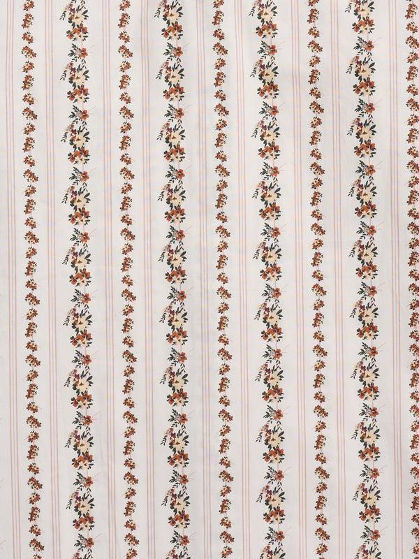 Ely Cattleman Men's Ely Cattleman Long Sleeve Wallpaper Floral Stripe Western Snap Shirt - Ecru & Black