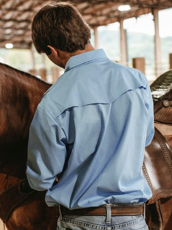 ely cattleman Men's Ely Cattleman Pro Long Sleeve Solid Vented Western Shirt