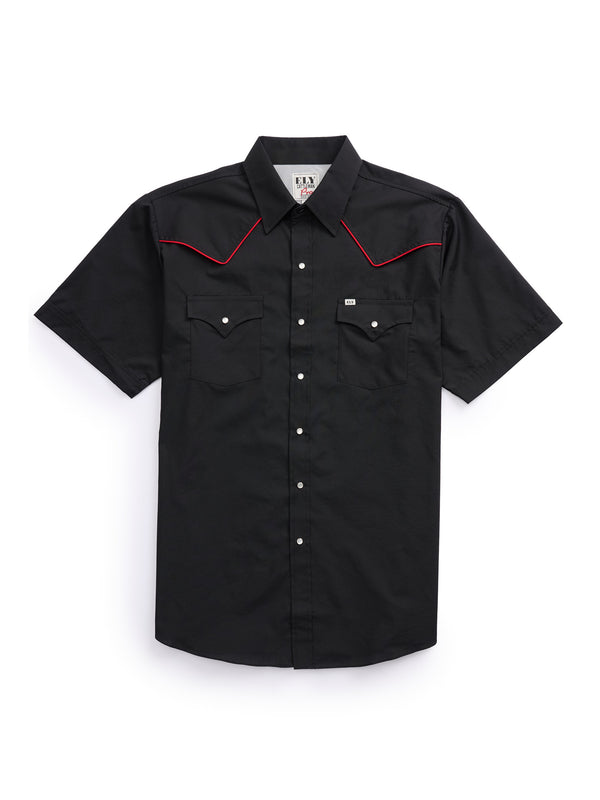 Ely Cattleman Men's Ely Cattleman Pro Short Sleeve Solid W/ Piping Vented Western Shirt