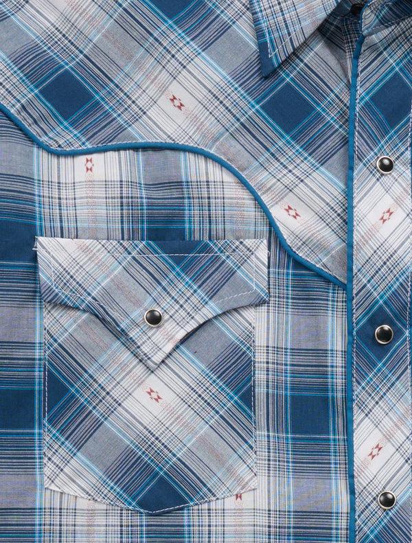 Ely Cattleman Men's Ely Cattleman Retro Plaid Western Snap Shirt With Piping