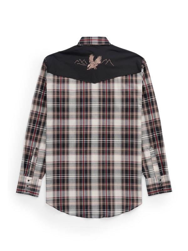 Ely Cattleman Men's Ely Cattleman Retro Plaid Western Snap Shirt With Eagle Embroidery