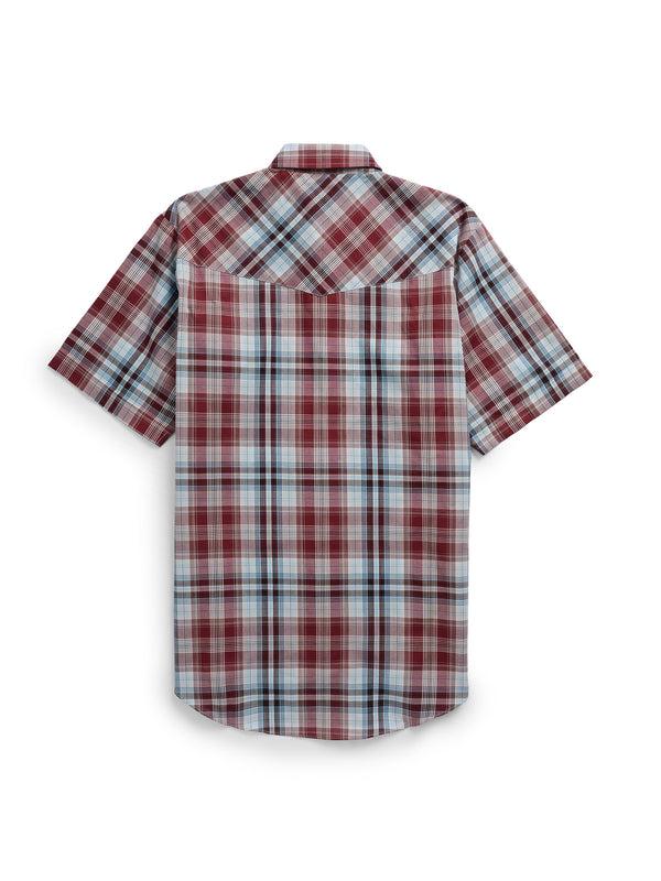 Ely Cattleman Men's Ely Cattleman Short Sleeve Burgundy Plaid Western Snap Shirt