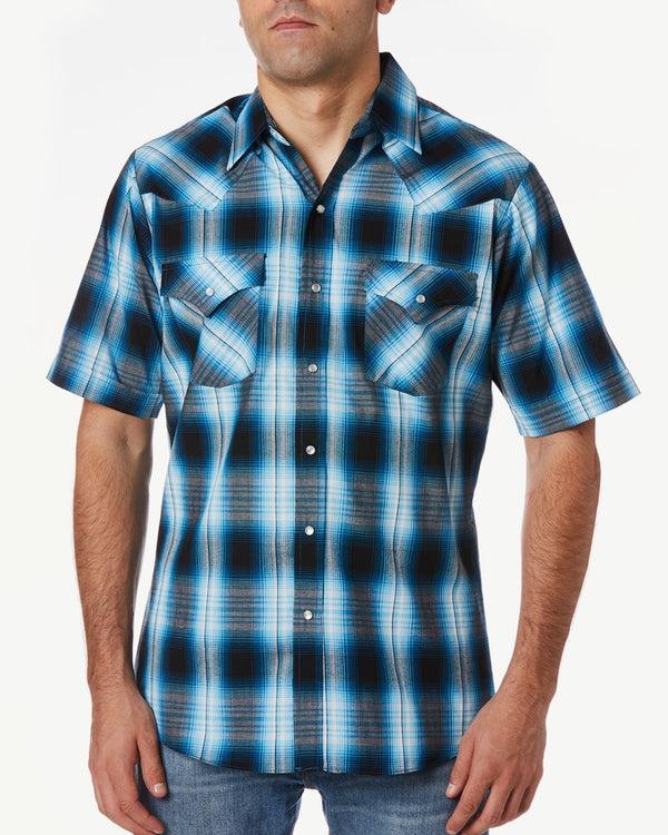Ely Cattleman Men's Ely Cattleman Short Sleeve Plaid Western Snap Shirt