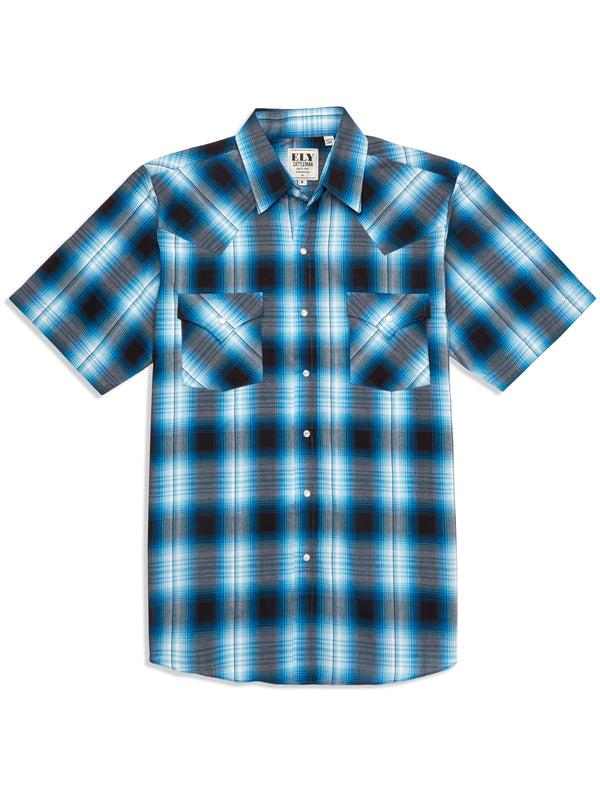 Ely Cattleman Men's Ely Cattleman Short Sleeve Plaid Western Snap Shirt
