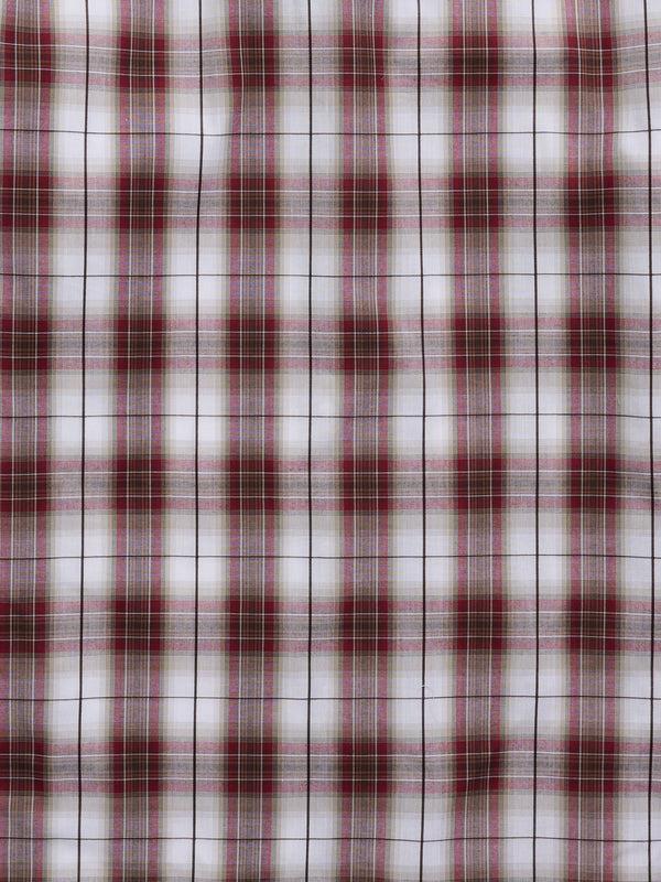 Ely Cattleman Men's Ely Cattleman Short Sleeve Plaid Western Snap Shirt- Burgundy & Navy