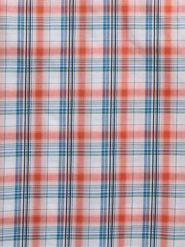 Ely Cattleman Men's Ely Cattleman Short Sleeve Plaid Western Snap Shirt- Melon & Navy