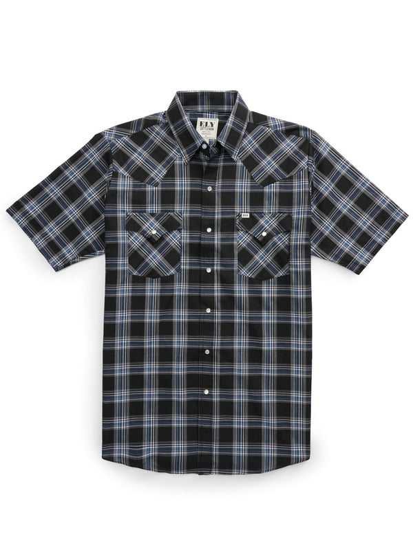 ely cattleman Men's Ely Cattleman Short Sleeve Plaid Western Snap Shirt