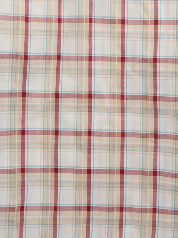 Ely Cattleman Men's Ely Cattleman Short Sleeve Plaid Western Snap Shirt- Ecru & Navy