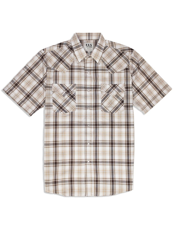 Ely Cattleman Men's Ely Cattleman Short Sleeve Plaid Western Snap Shirt