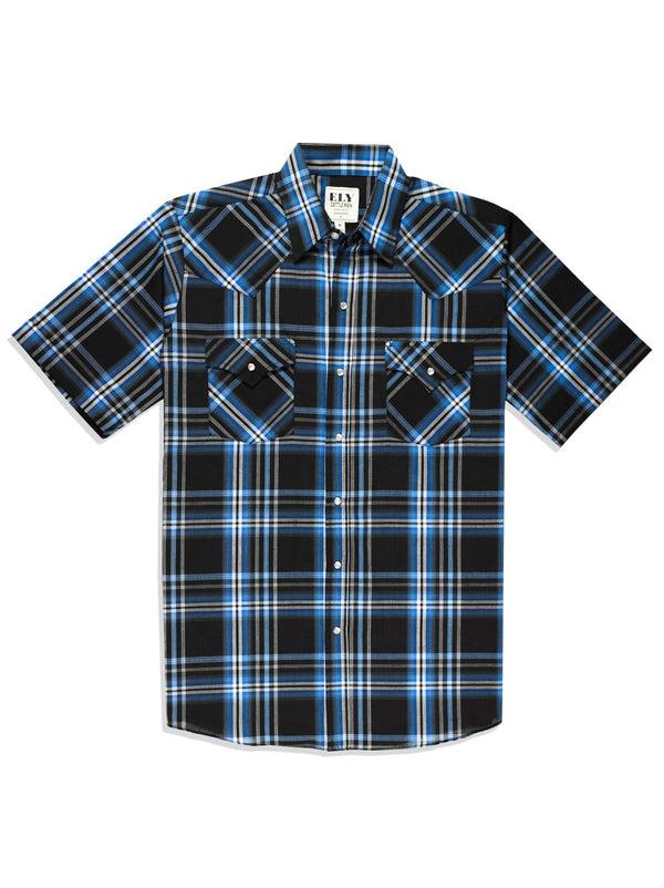 ely cattleman Men's Ely Cattleman Short Sleeve Plaid Western Snap Shirt