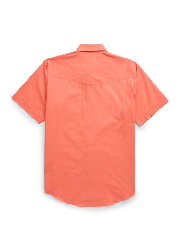 Ely Cattleman Men's Ely Cattleman Short Sleeve Solid Coral Western Shirt