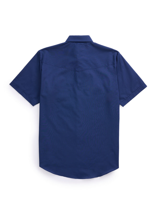 Ely Cattleman Men's Ely Cattleman Short Sleeve Solid Navy Western Shirt