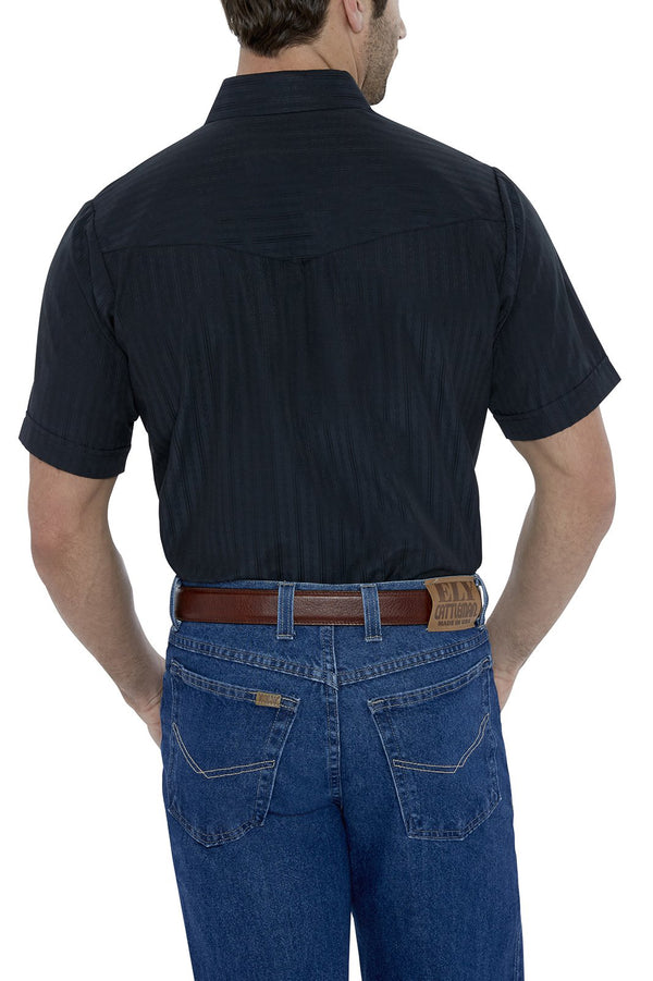 Ely Cattleman Men's Ely Cattleman Short Sleeve Solid Tone On Tone Western Snap Shirt