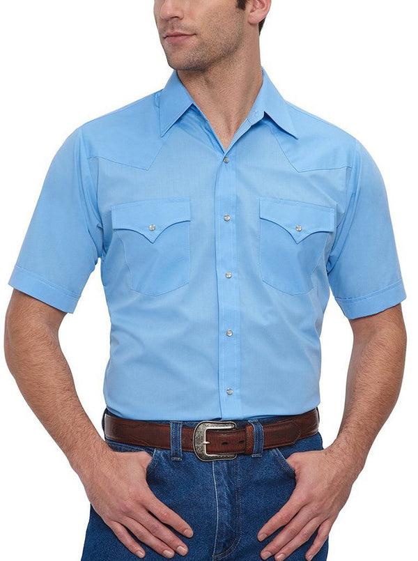 ely cattleman Men's Ely Cattleman Short Sleeve Solid Western Snap Shirt