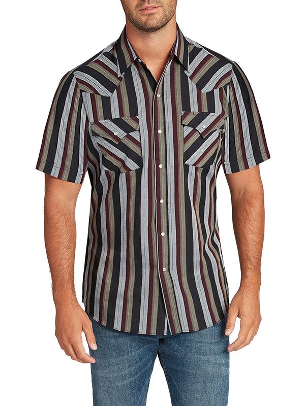 Ely Cattleman Men's Ely Cattleman Short Sleeve Stripe Western Snap Shirt