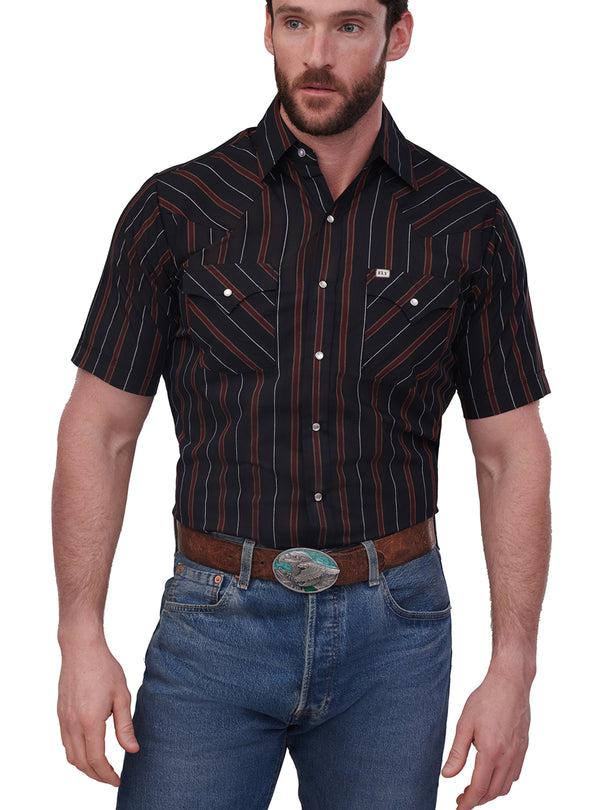 Ely Cattleman Men's Ely Cattleman Short Sleeve Stripe Western Snap Shirt