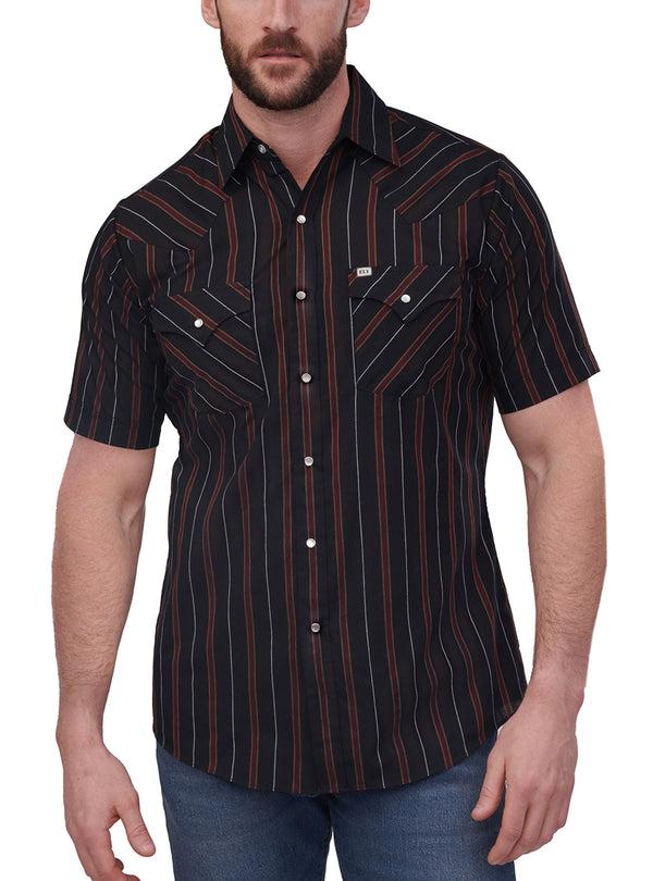 ely cattleman Men's Ely Cattleman Short Sleeve Stripe Western Snap Shirt
