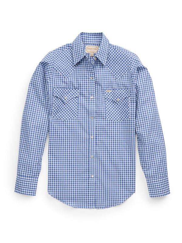 Ely Cattleman Women's Cowboygirl Blue Gingham Granddaddy Snap Shirt