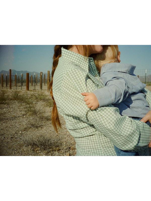 Ely Cattleman Women's Cowboygirl Sage Brush Gingham Granddaddy Snap Shirt