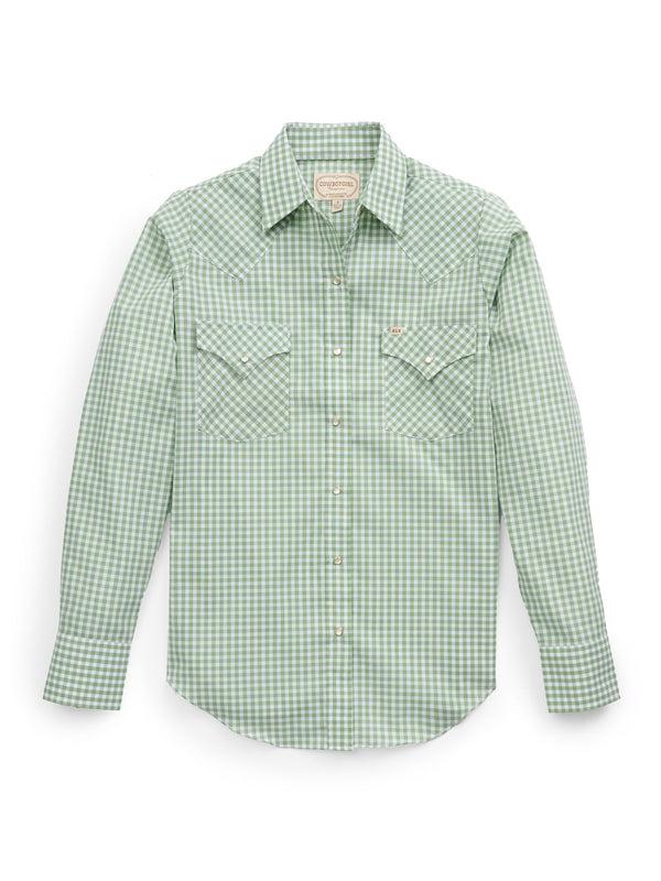 Ely Cattleman Women's Cowboygirl Sage Brush Gingham Granddaddy Snap Shirt