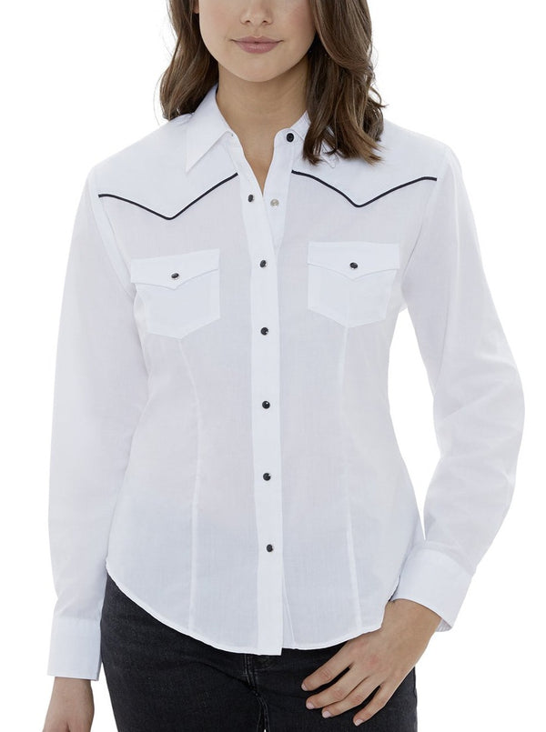 Ely Cattleman Women's Ely Cattleman Long Sleeve Western Snap Shirt With Contrast Piping