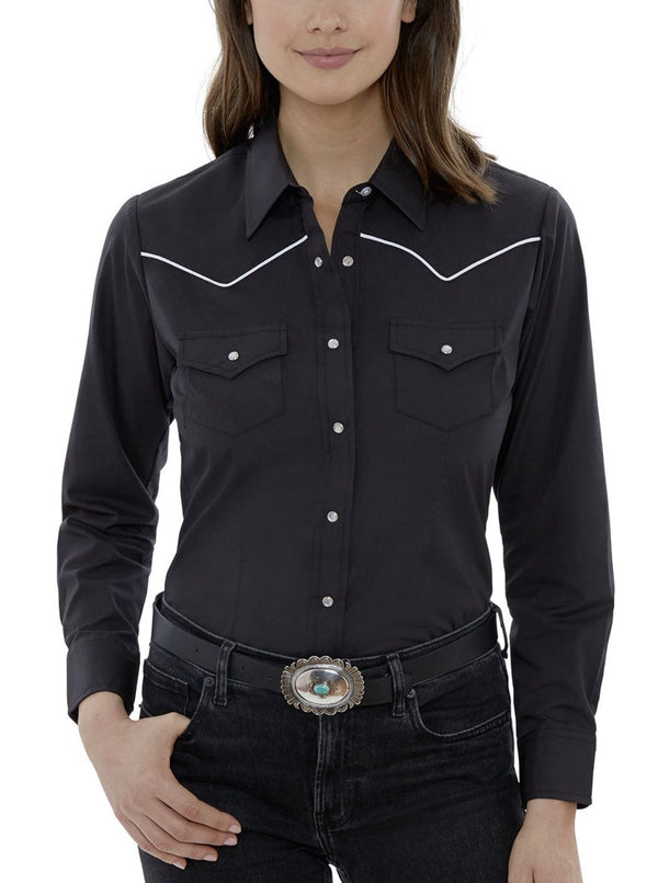 Ely Cattleman Women's Ely Cattleman Long Sleeve Western Snap Shirt With Contrast Piping