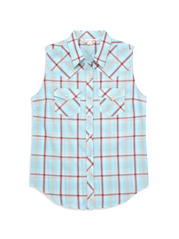 ely cattleman Women's Ely Cattleman Plaid Sleeveless Shirt