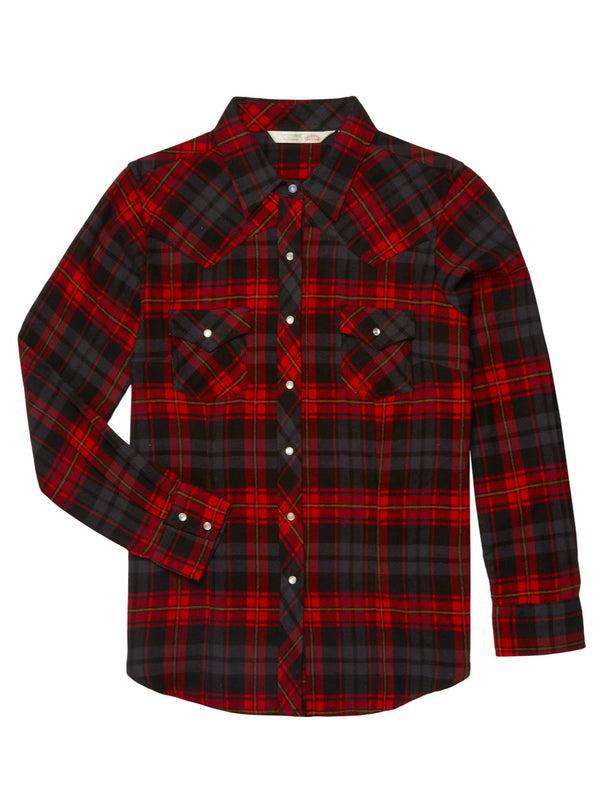 ely cattleman Women's Ely Cattleman Plus Size Western Snap Flannel Shirt