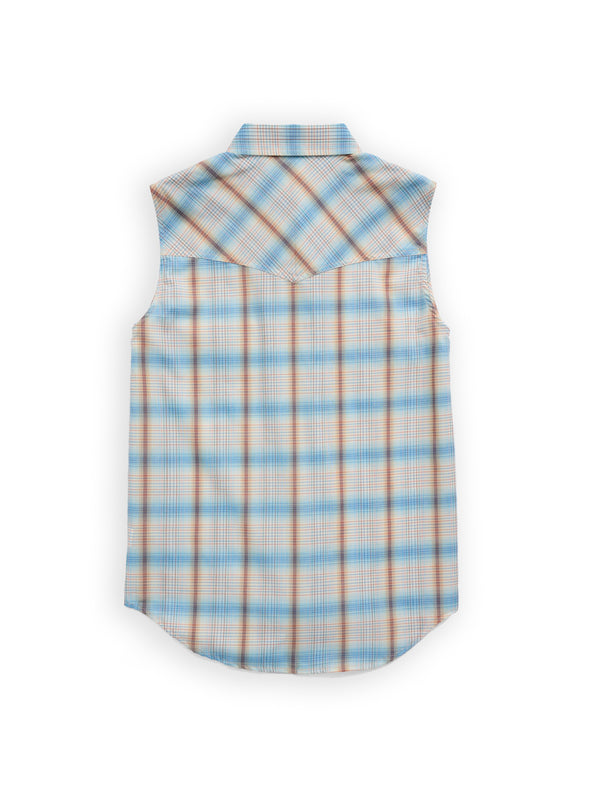 Ely Cattleman Women's Ely Plaid With Bow Embroidery Sleeveless Shirt