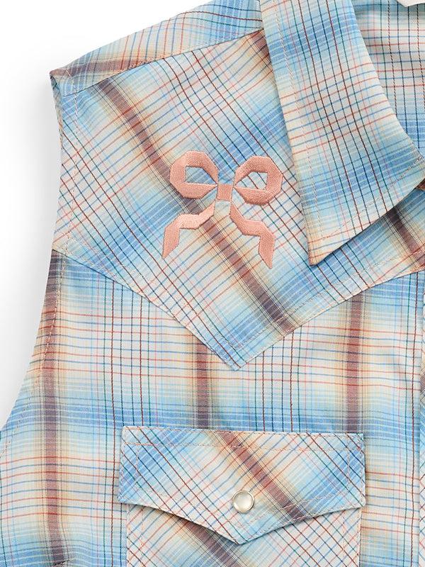 Ely Cattleman Women's Ely Plaid With Bow Embroidery Sleeveless Shirt