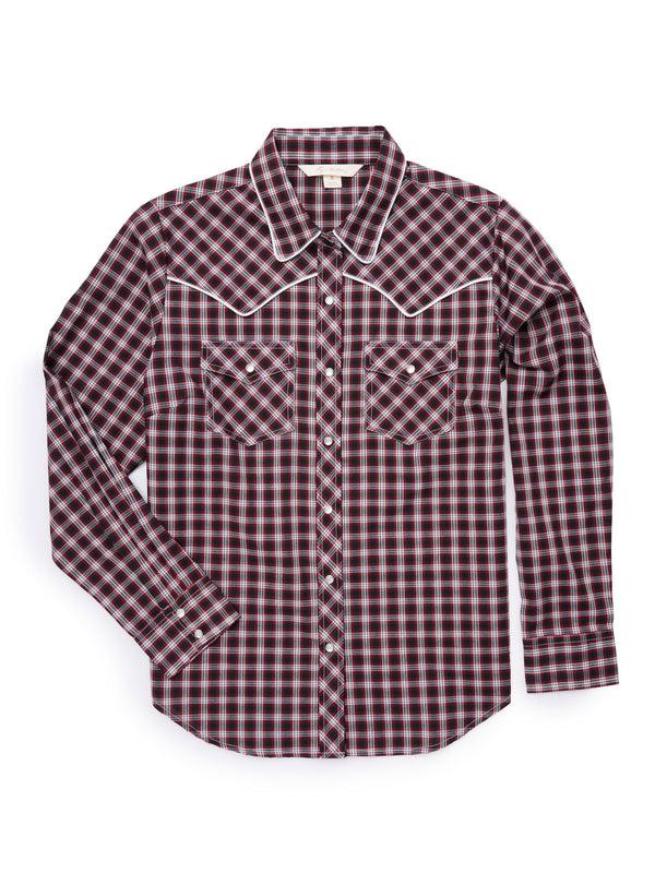 ely cattleman Women's Ely Walker Black Check Western Snap Shirt