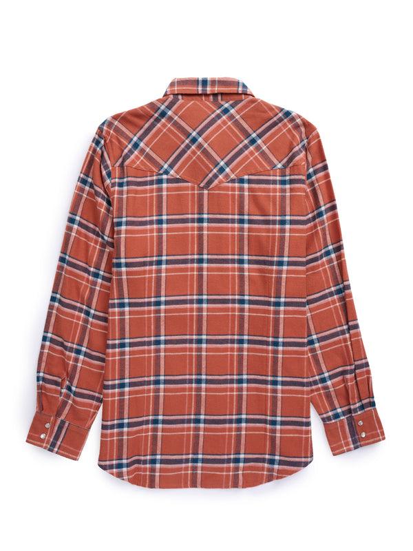Ely Cattleman Women's Ely Walker Rust Plaid Flannel Western Snap Shirt