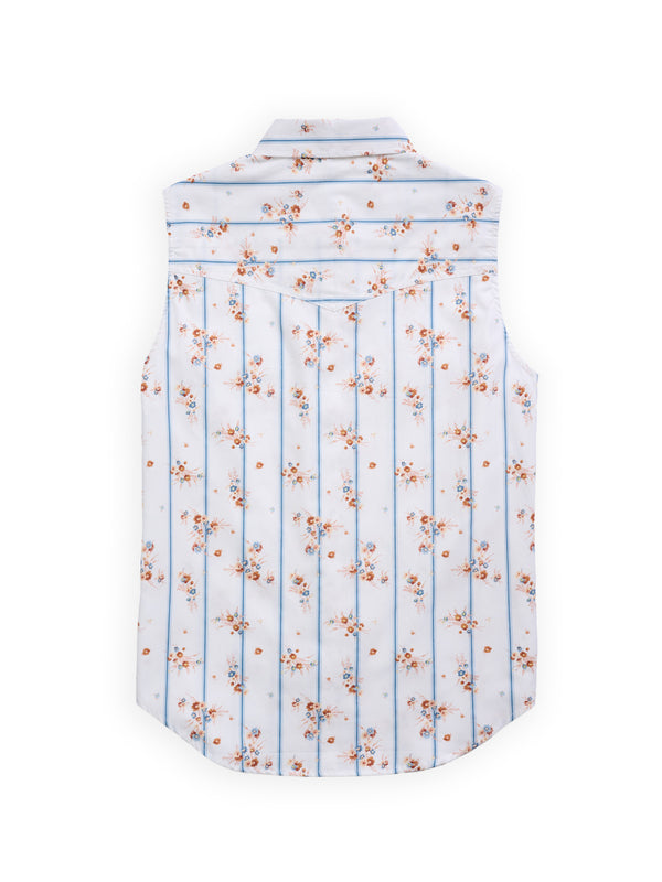 Ely Cattleman Women's Ely Wallpaper Floral Stripe Print Sleeveless Shirt