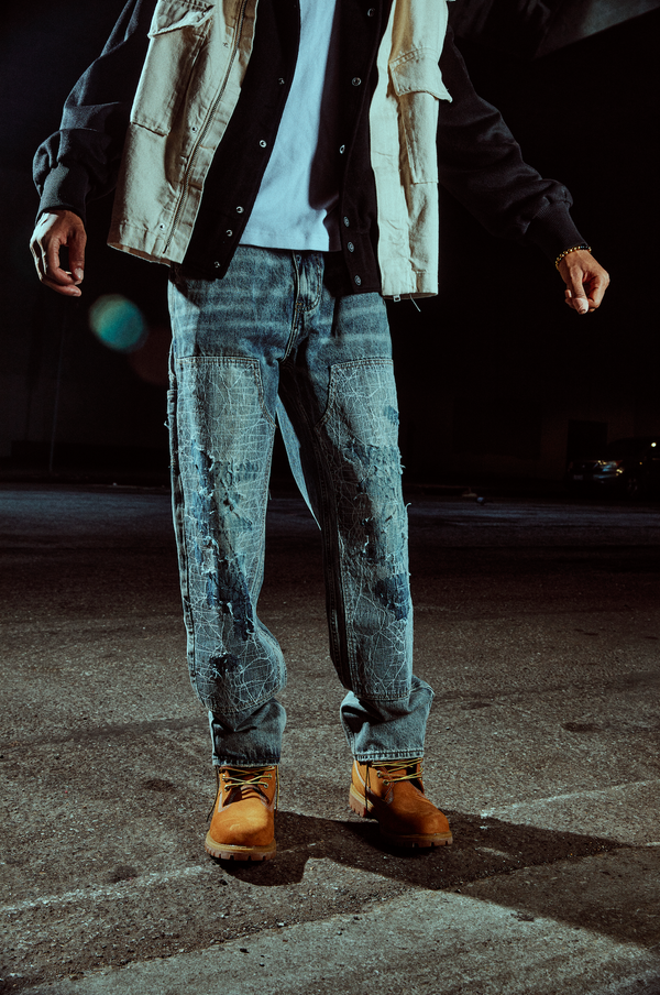 Embellish Carweb Straight Carpenter Denim (Acid Wash)