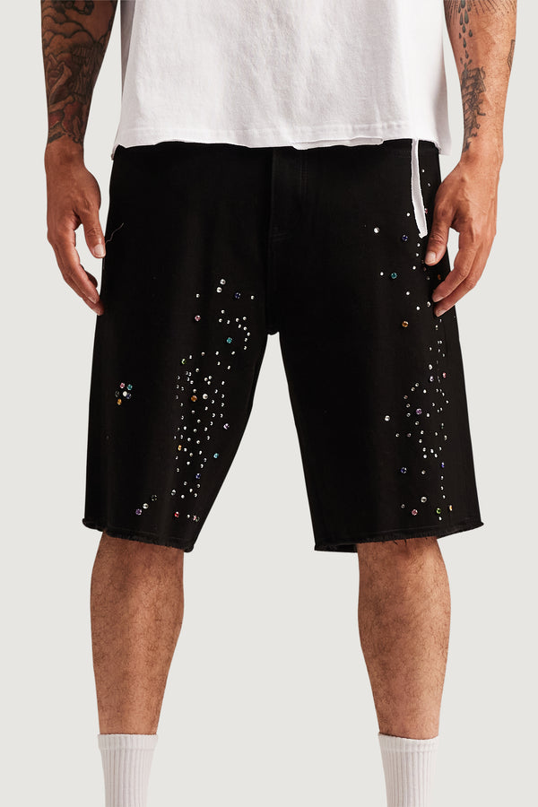 Embellish Bowie Denim Shorts (Black) BLK