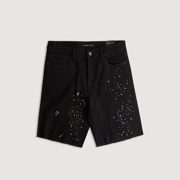 embellish Bowie Denim Shorts (Black) BLK