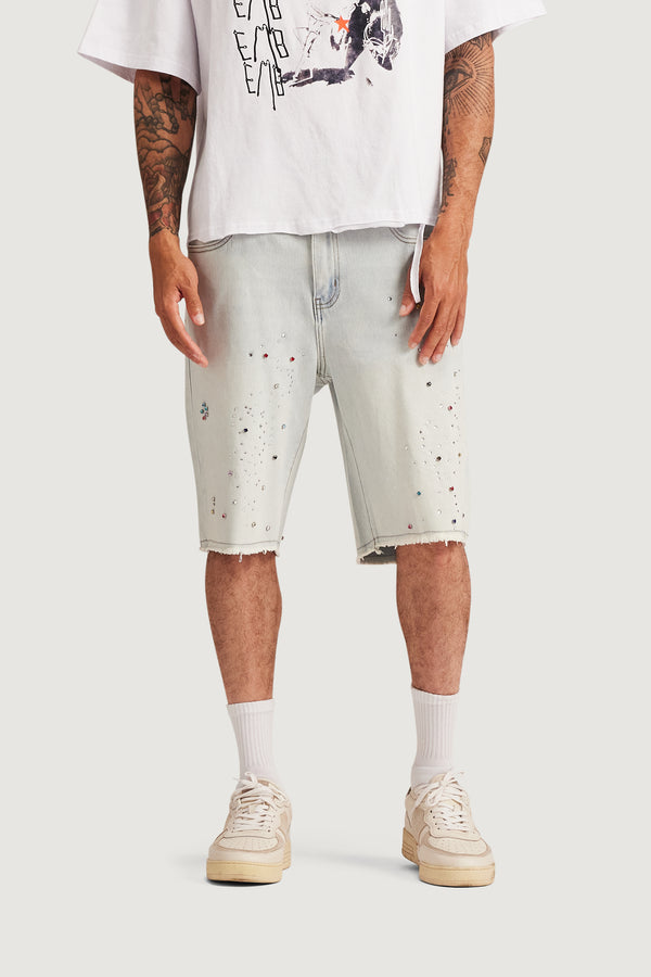 Embellish Bowie Denim Shorts (Light Blue) LBLUE