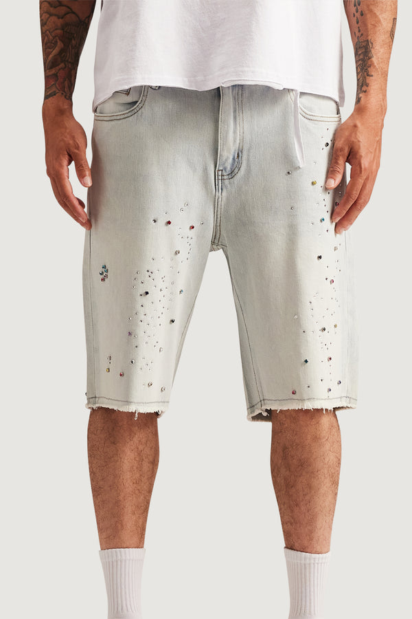 Embellish Bowie Denim Shorts (Light Blue) LBLUE
