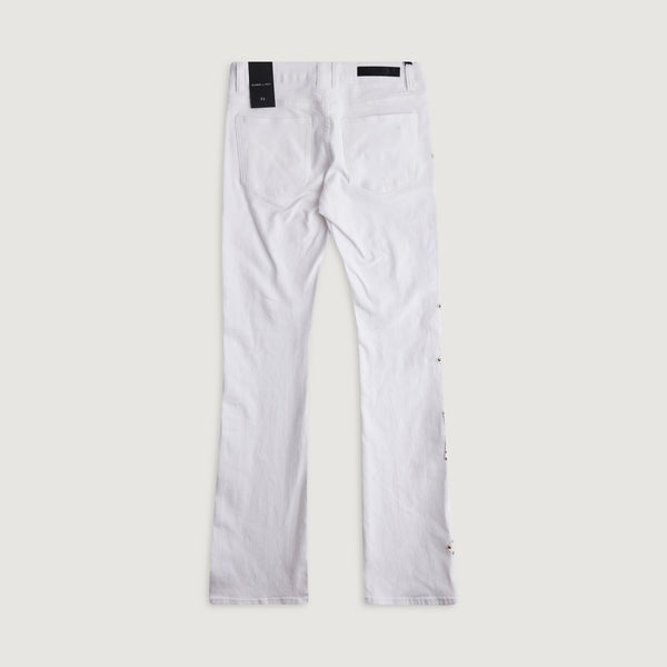 Embellish Corrosion Flare Denim (White)