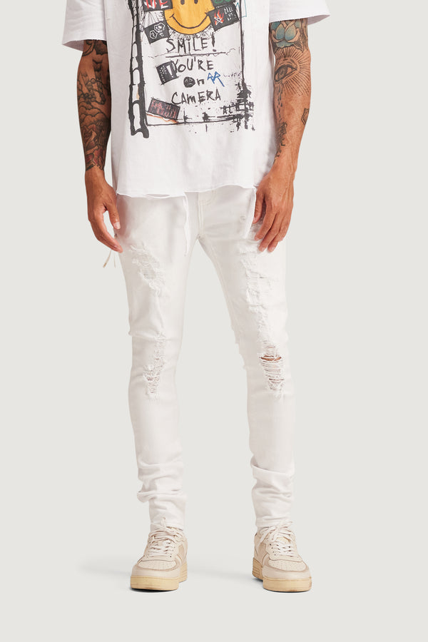 Embellish David Skinny Denim (White) WHT