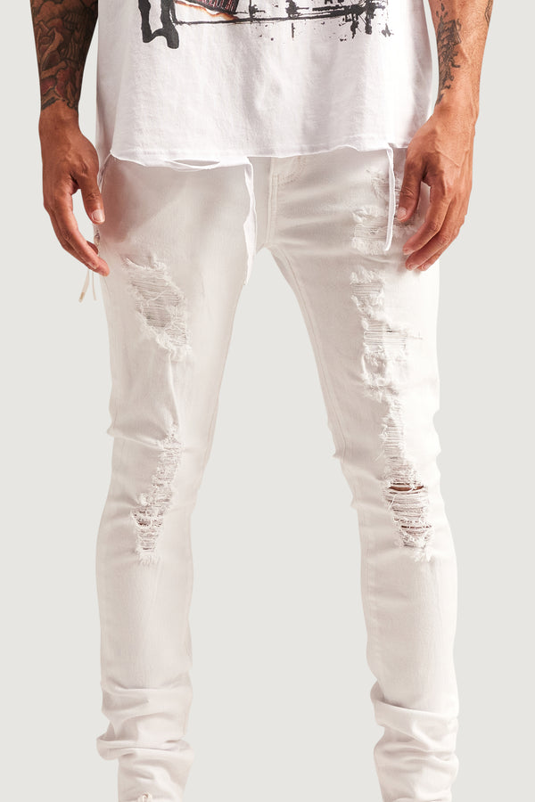 Embellish David Skinny Denim (White) WHT