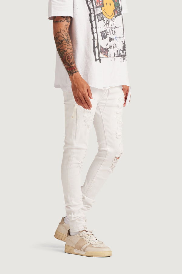Embellish David Skinny Denim (White) WHT