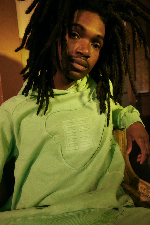 Embellish Edge Hoodie (Washed Lime)