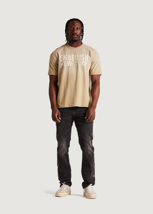 Embellish Enamel Straight Denim (Ash Wash)